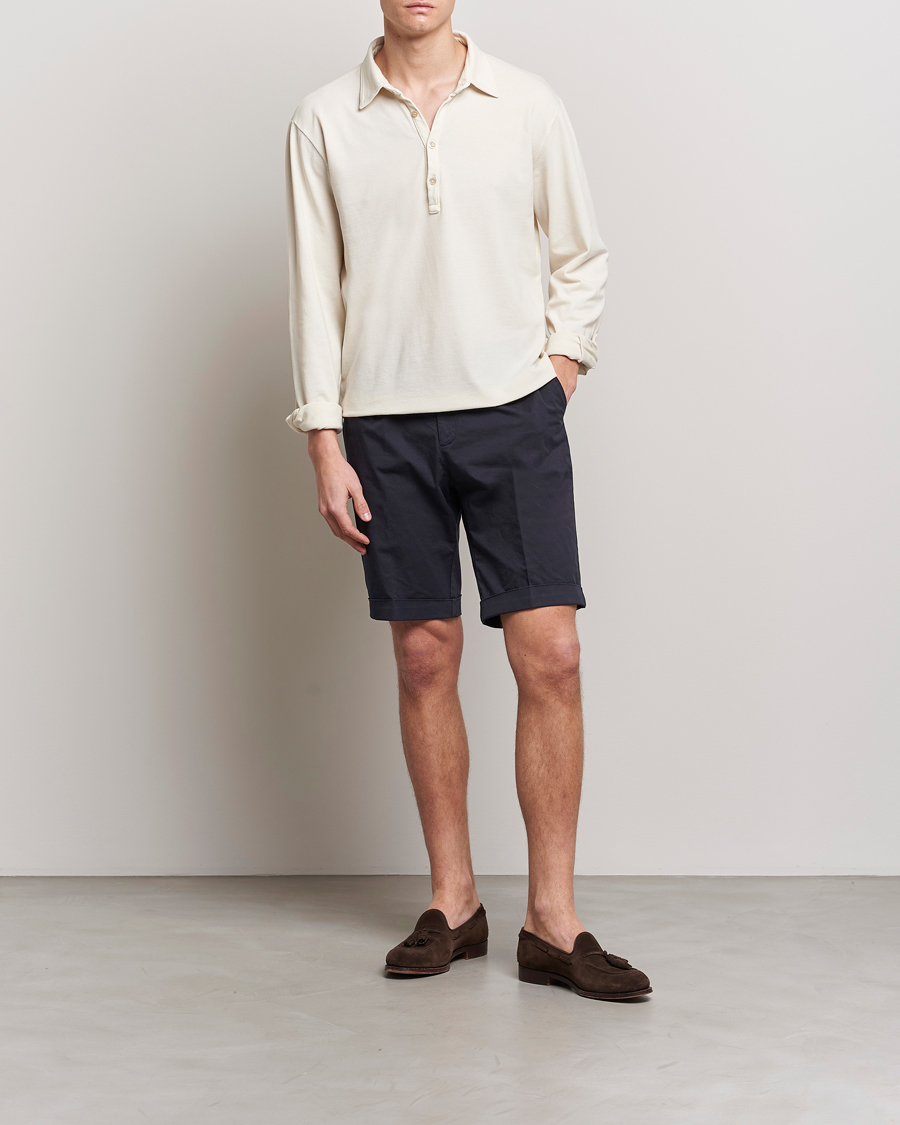 Herren | Shorts | Briglia 1949 | Pleated Cotton Shorts Navy