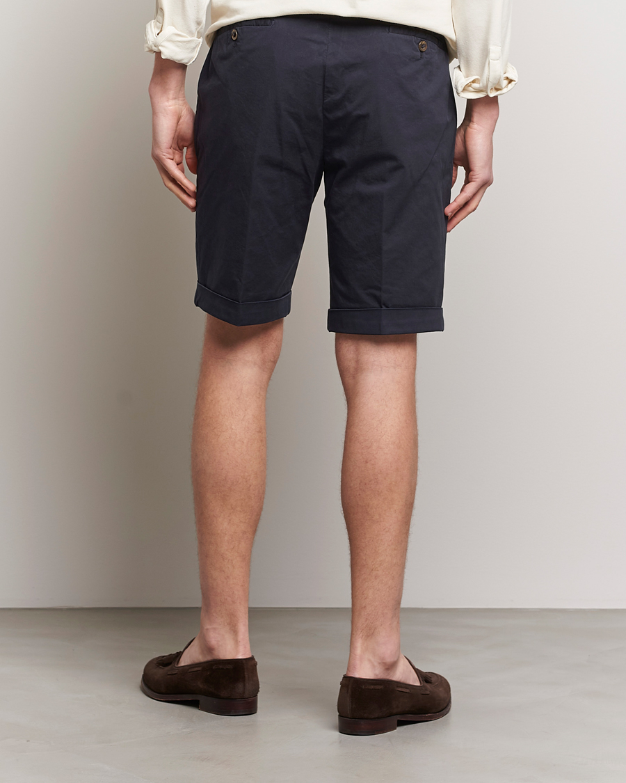 Herren | Shorts | Briglia 1949 | Pleated Cotton Shorts Navy