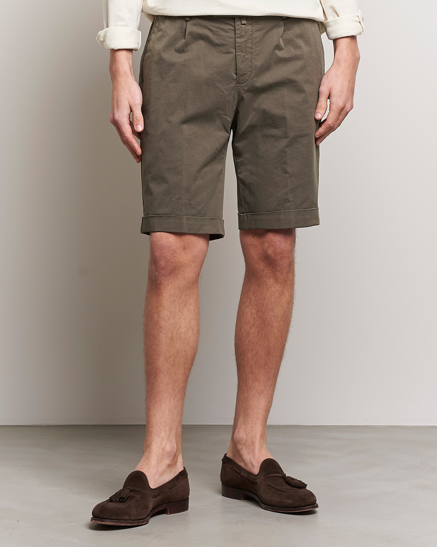 Herren |  | Briglia 1949 | Pleated Cotton Shorts Brown