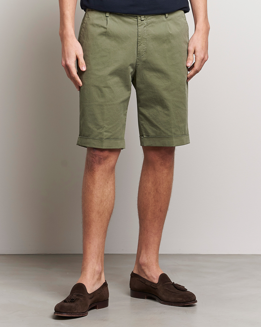 Herren |  | Briglia 1949 | Pleated Cotton Shorts Olive
