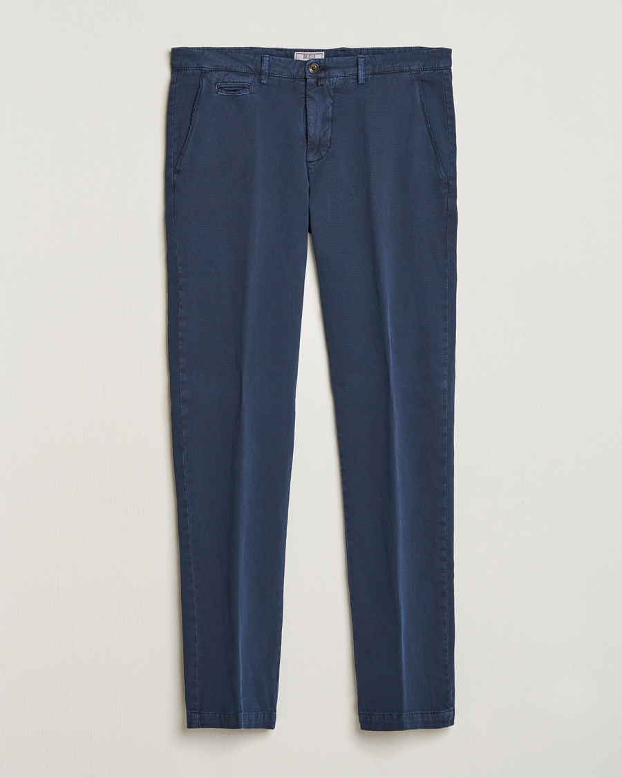 Herren |  | Briglia 1949 | Slim Fit Diagonal Cotton Stretch Trousers Navy