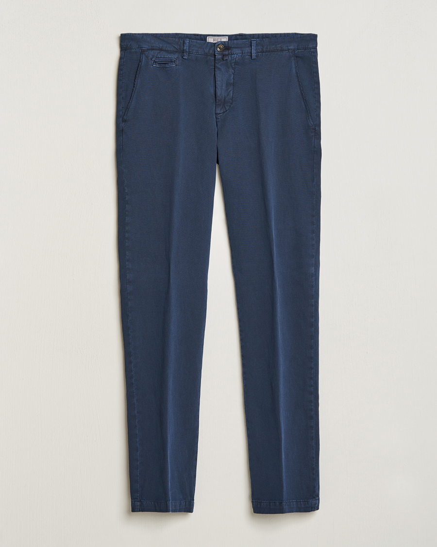 Herren | Hosen | Briglia 1949 | Slim Fit Diagonal Cotton Stretch Trousers Navy