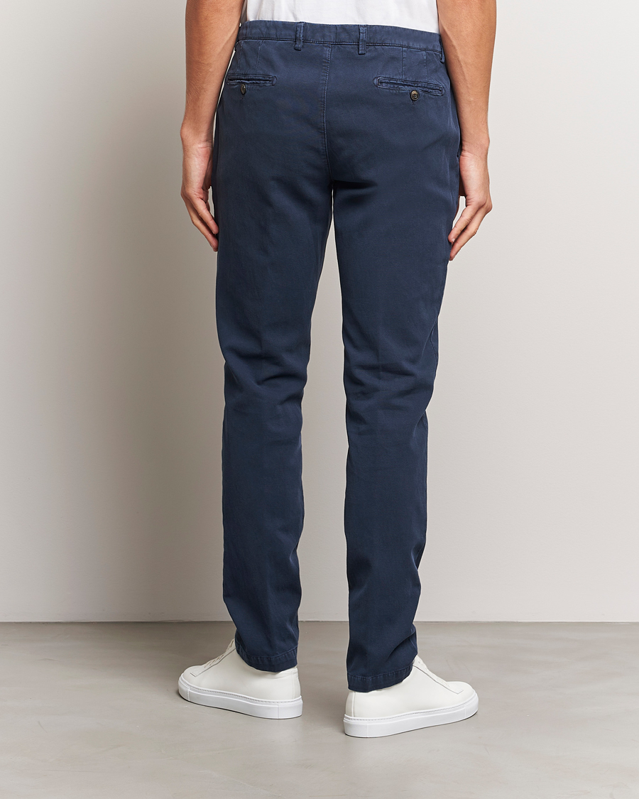 Herren | Hosen | Briglia 1949 | Slim Fit Diagonal Cotton Stretch Trousers Navy
