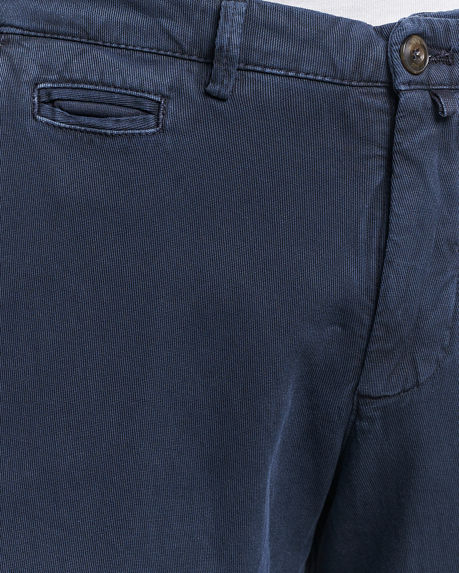 Herren | Hosen | Briglia 1949 | Slim Fit Diagonal Cotton Stretch Trousers Navy