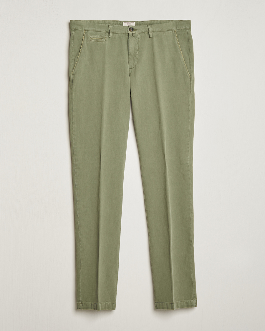 Herren |  | Briglia 1949 | Slim Fit Diagonal Cotton Stretch Trousers Olive