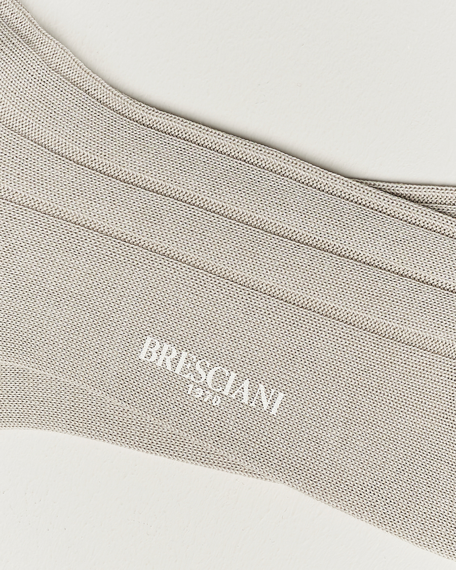 Herren | Unterwäsche | Bresciani | Wide Ribbed Cotton Socks Off White