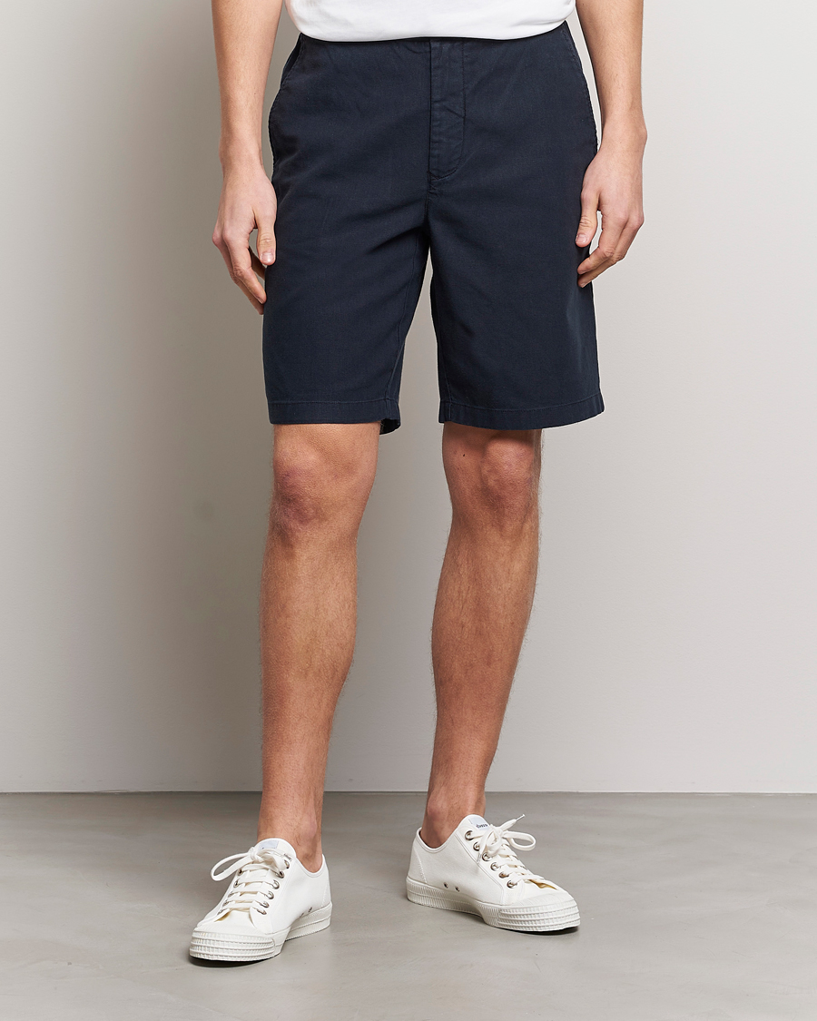 Herre | Tøj | Barbour Lifestyle | Linen/Cotton Drawstring Shorts Navy