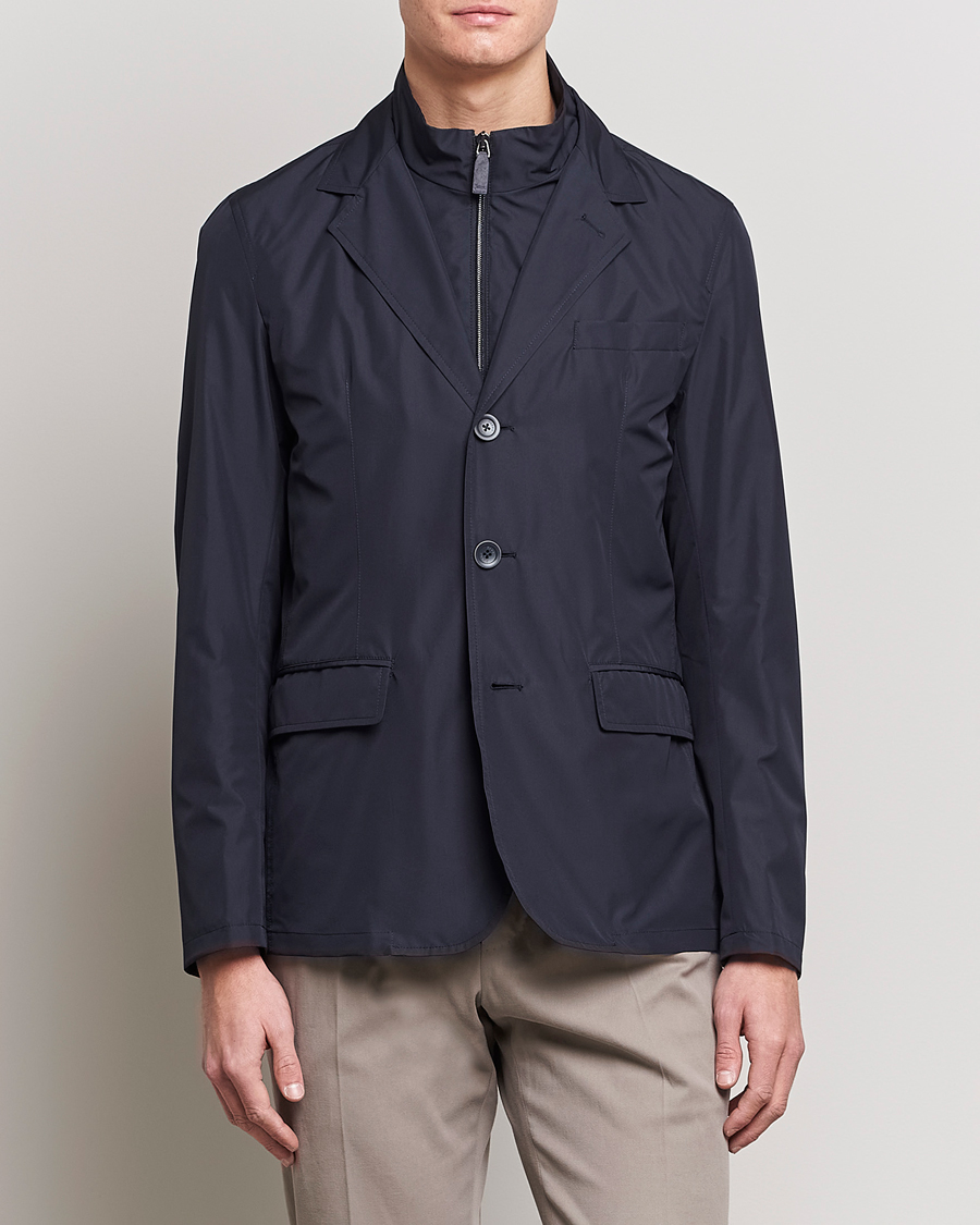 Herren | Stilvolle Jacken | Herno | Nylon Zip Blazer Navy