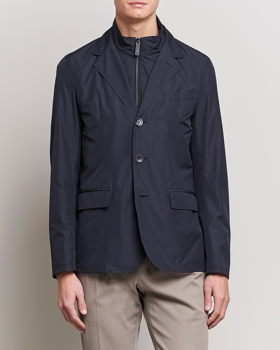 Herren |  | Herno | Nylon Zip Blazer Navy
