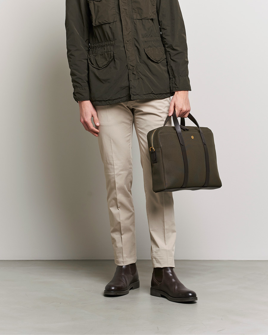 Herren | Taschen | Mismo | M/S Aspire Briefcase Army/Dark Brown