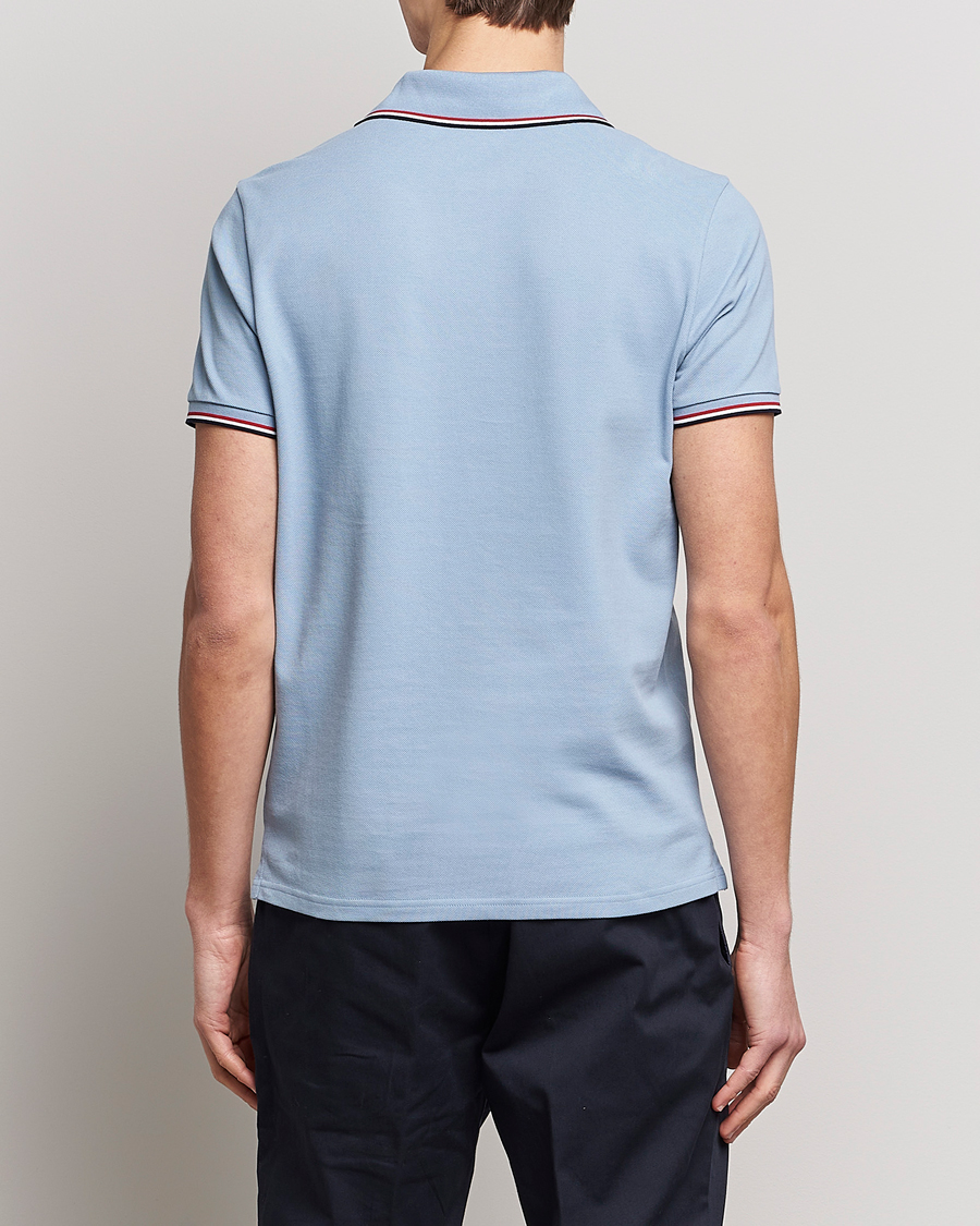 Herren | Poloshirts | Moncler | Contrast Rib Polo Light Blue