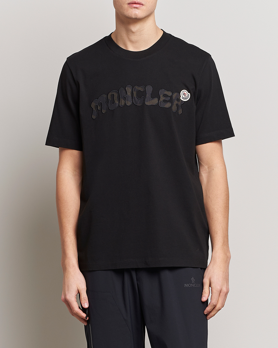 Herren | Schwartze t-shirts | Moncler | Camouflage Lettering T-Shirt Black