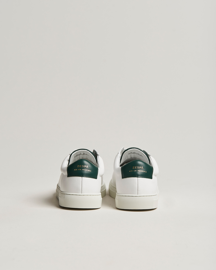 Herren | Sneaker | Zespà | ZSP4 Nappa Leather Sneakers White/Dark Green