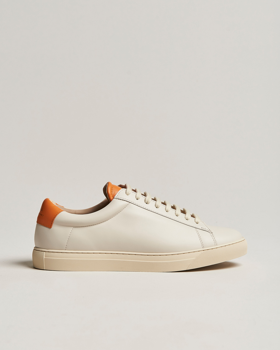 Herren | Zespà ZSP4 Nappa Leather Sneakers Off White/Pumpkin | Zespà | ZSP4 Nappa Leather Sneakers Off White/Pumpkin