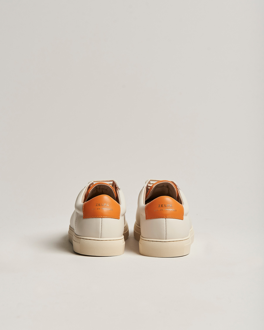 Herren | Zespà ZSP4 Nappa Leather Sneakers Off White/Pumpkin | Zespà | ZSP4 Nappa Leather Sneakers Off White/Pumpkin