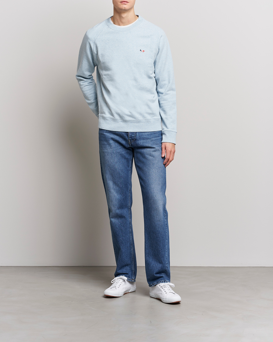 Herren | Pullover | Maison Kitsuné | Tricolor Fox Sweatshirt Blue Haze