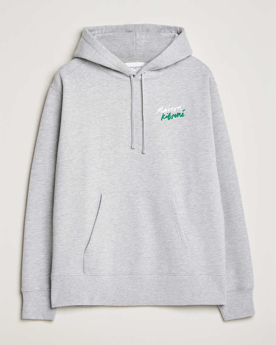 Herren | Pullover | Maison Kitsuné | Mini Handwriting Hoodie Light Grey Melange