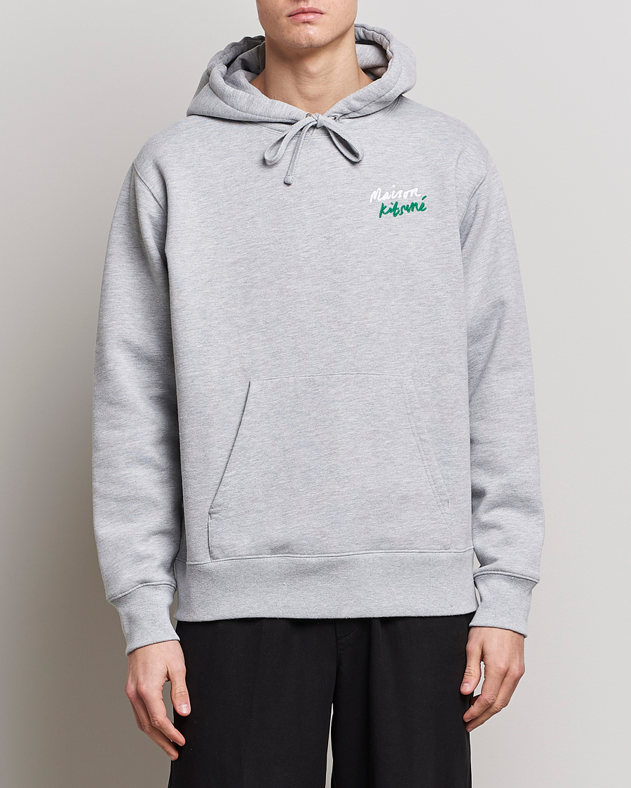 Herren |  | Maison Kitsuné | Mini Handwriting Hoodie Light Grey Melange