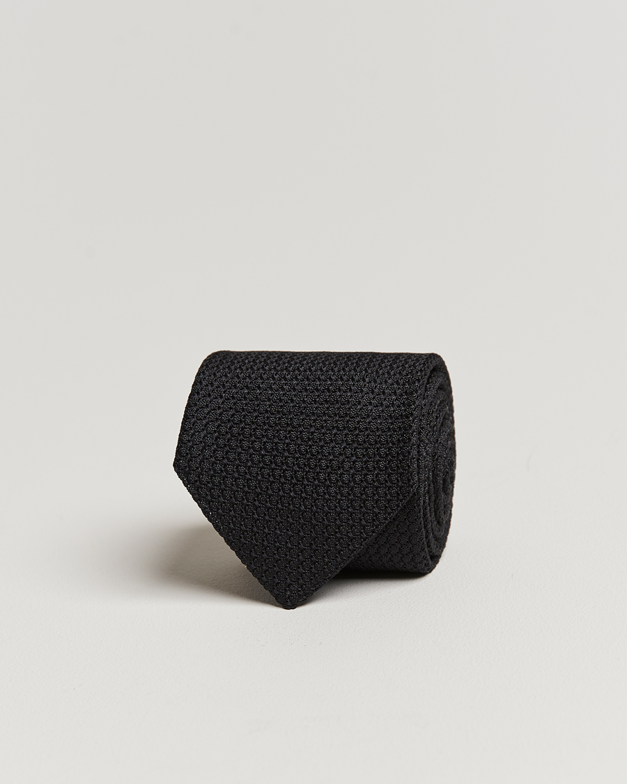Herren | Krawatten | Amanda Christensen | Silk Grenadine 8 cm Tie Black