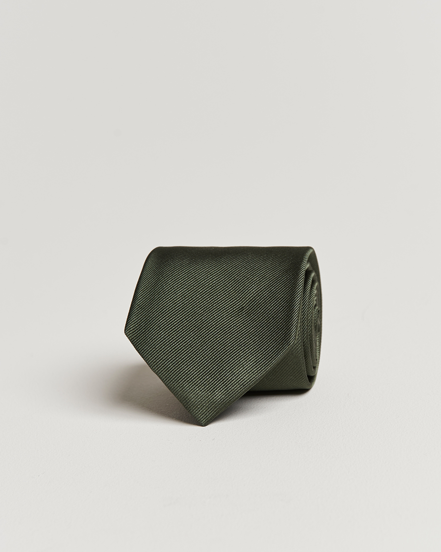 Herren | Amanda Christensen Plain Classic Tie 8 cm Olive | Amanda Christensen | Plain Classic Tie 8 cm Olive