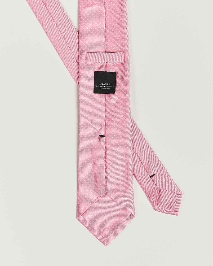 Herren | Krawatten | Amanda Christensen | Micro Dot Classic Tie 8 cm Pink/White