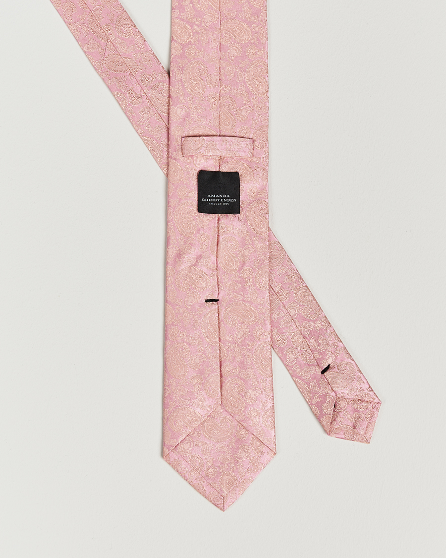 Herren | Krawatten | Amanda Christensen | Silk Tonal Paisley Tie 8 cm Powder Pink