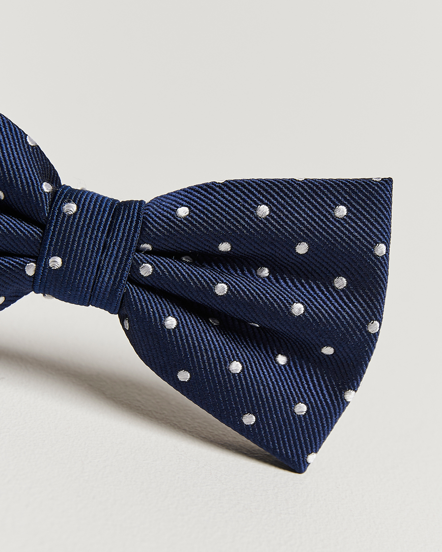 Herren | Fliegen | Amanda Christensen | Dot Pre Tie Silk Navy/White