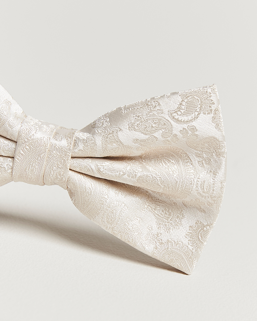 Herren | Amanda Christensen Tonal Paisley Pre Tie Silk Cream | Amanda Christensen | Tonal Paisley Pre Tie Silk Cream