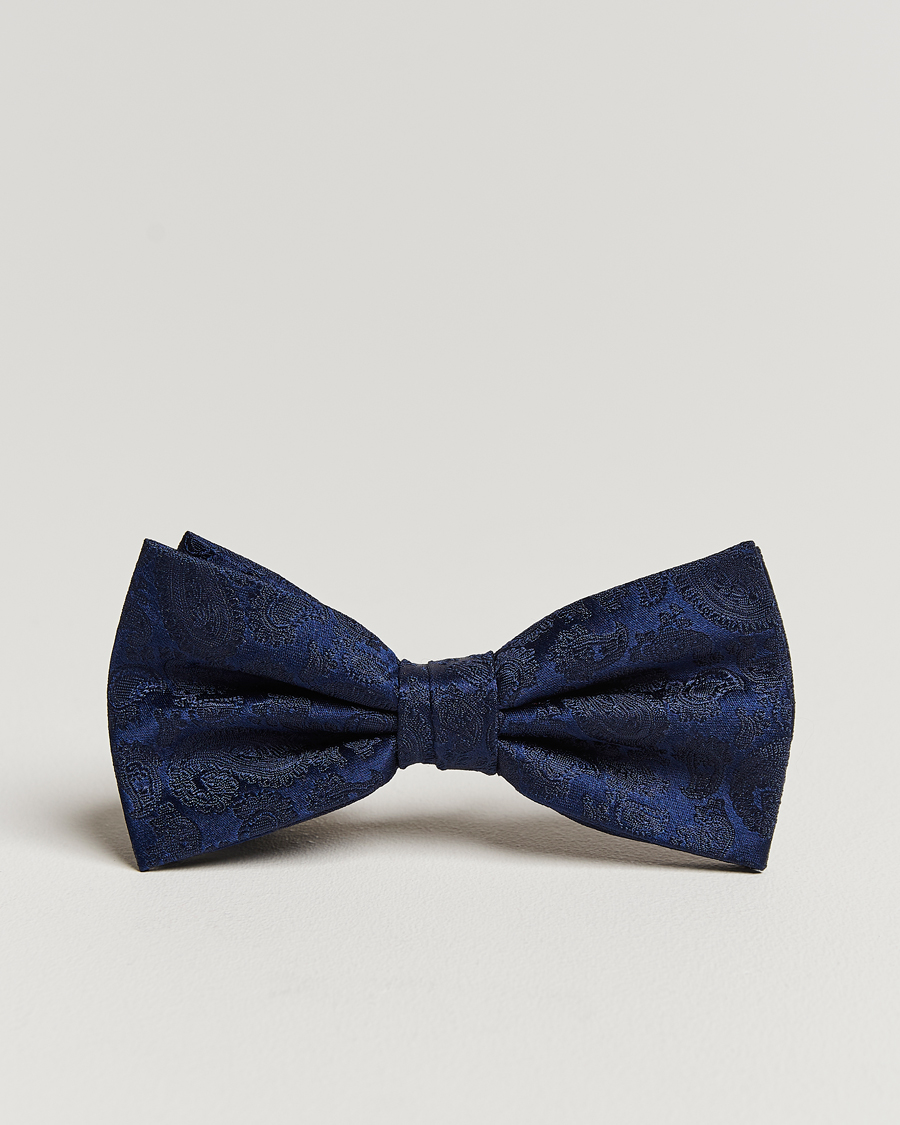 Herren | Amanda Christensen Tonal Paisley Pre Tie Silk Navy | Amanda Christensen | Tonal Paisley Pre Tie Silk Navy