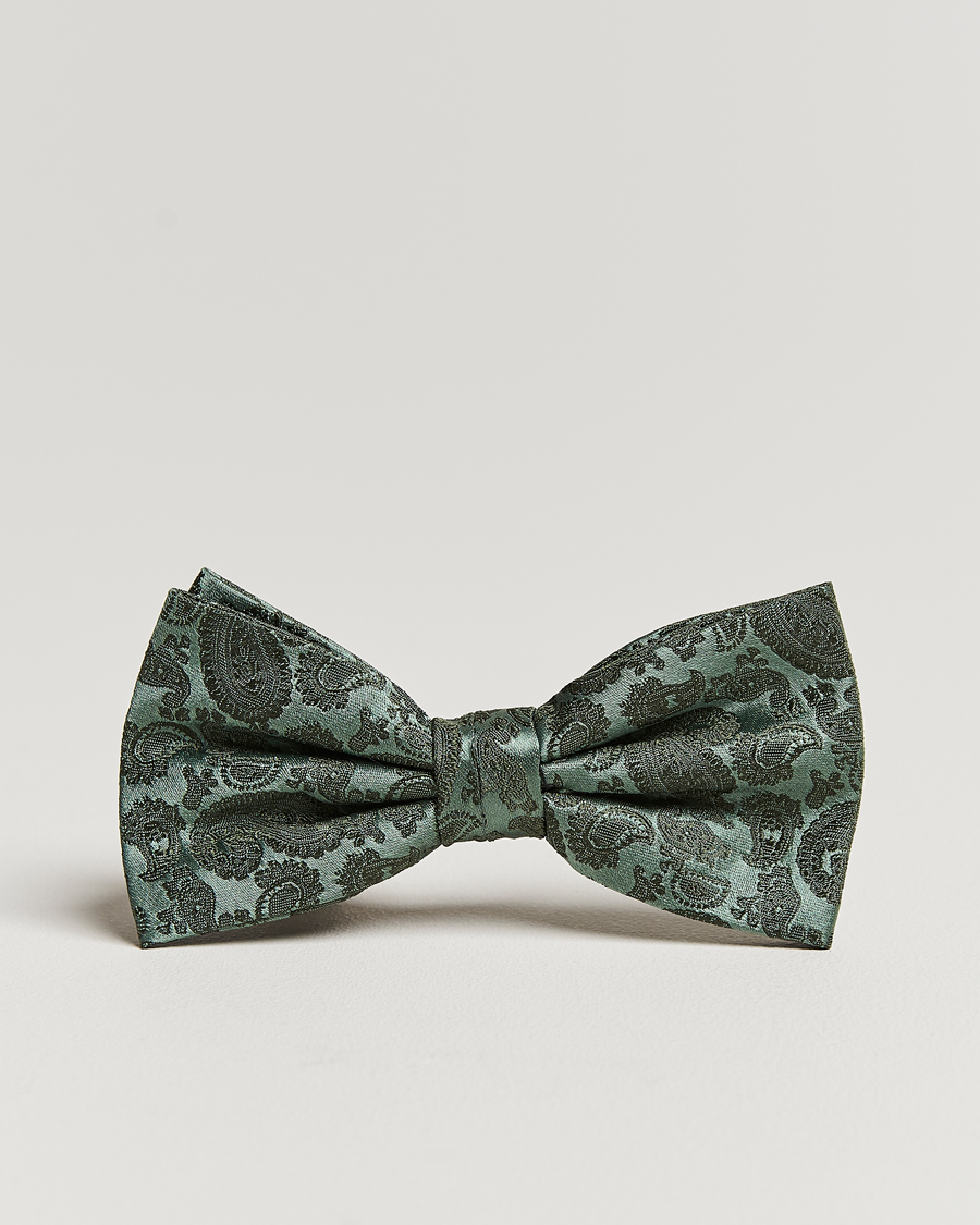 Herren | Fliegen | Amanda Christensen | Tonal Paisley Pre Tie Silk Olive