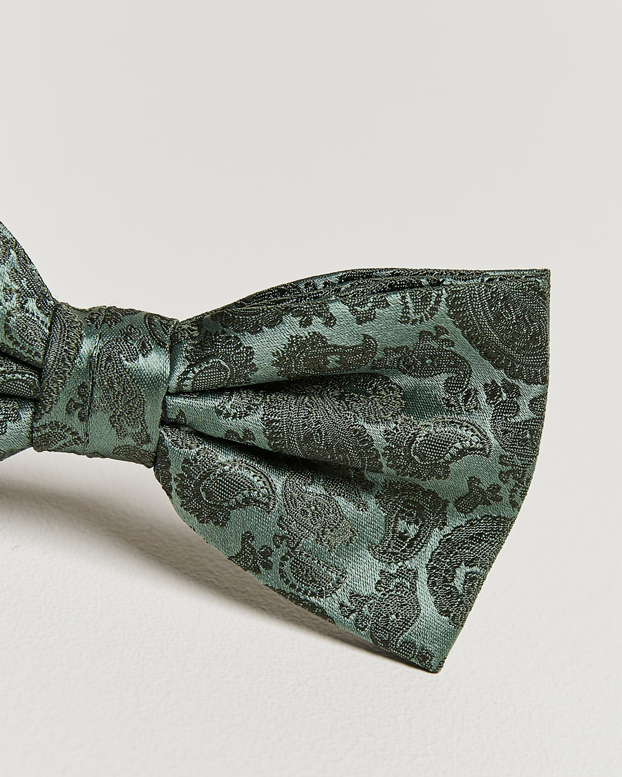 Herren | Fliegen | Amanda Christensen | Tonal Paisley Pre Tie Silk Olive