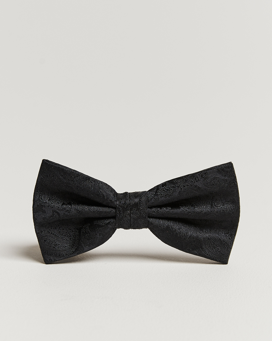 Herren | Fliegen | Amanda Christensen | Tonal Paisley Pre Tie Silk Black