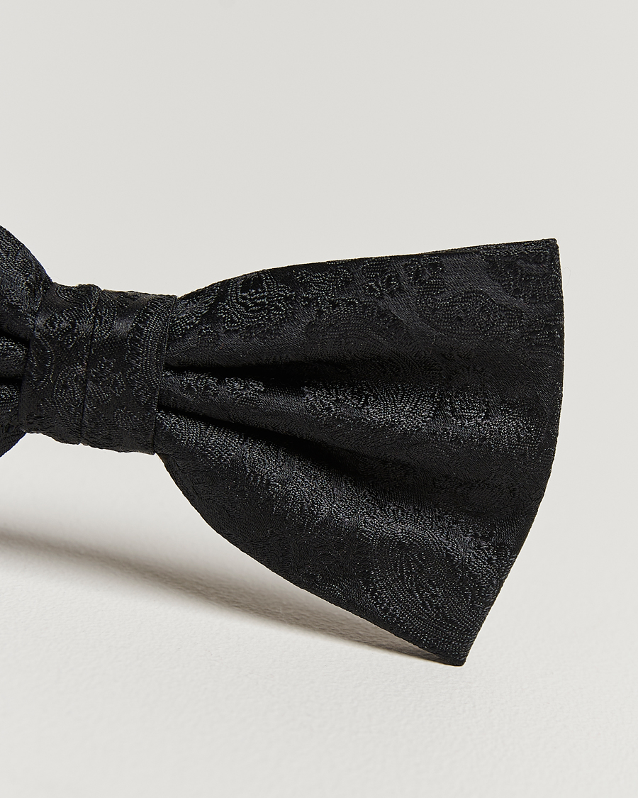 Herren | Amanda Christensen Tonal Paisley Pre Tie Silk Black | Amanda Christensen | Tonal Paisley Pre Tie Silk Black