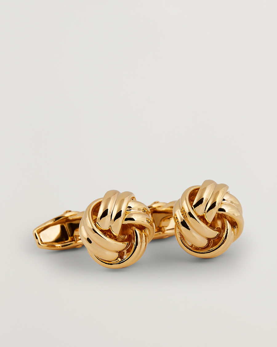 Herren | Manschettenknöpfe | Amanda Christensen | Knot Cufflink & Shirt Studs Set Gold