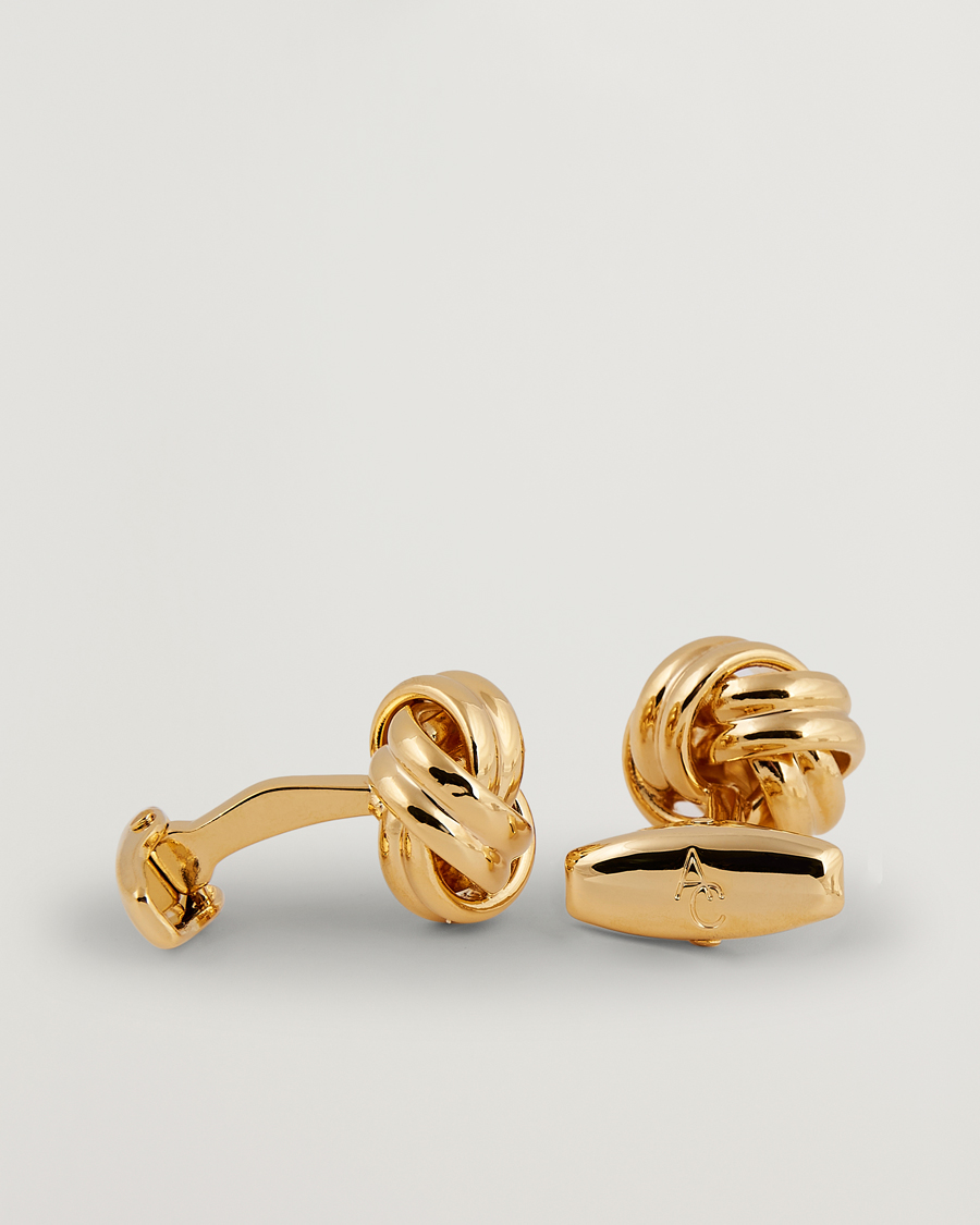 Herren | Amanda Christensen | Amanda Christensen | Knot Cufflink & Shirt Studs Set Gold