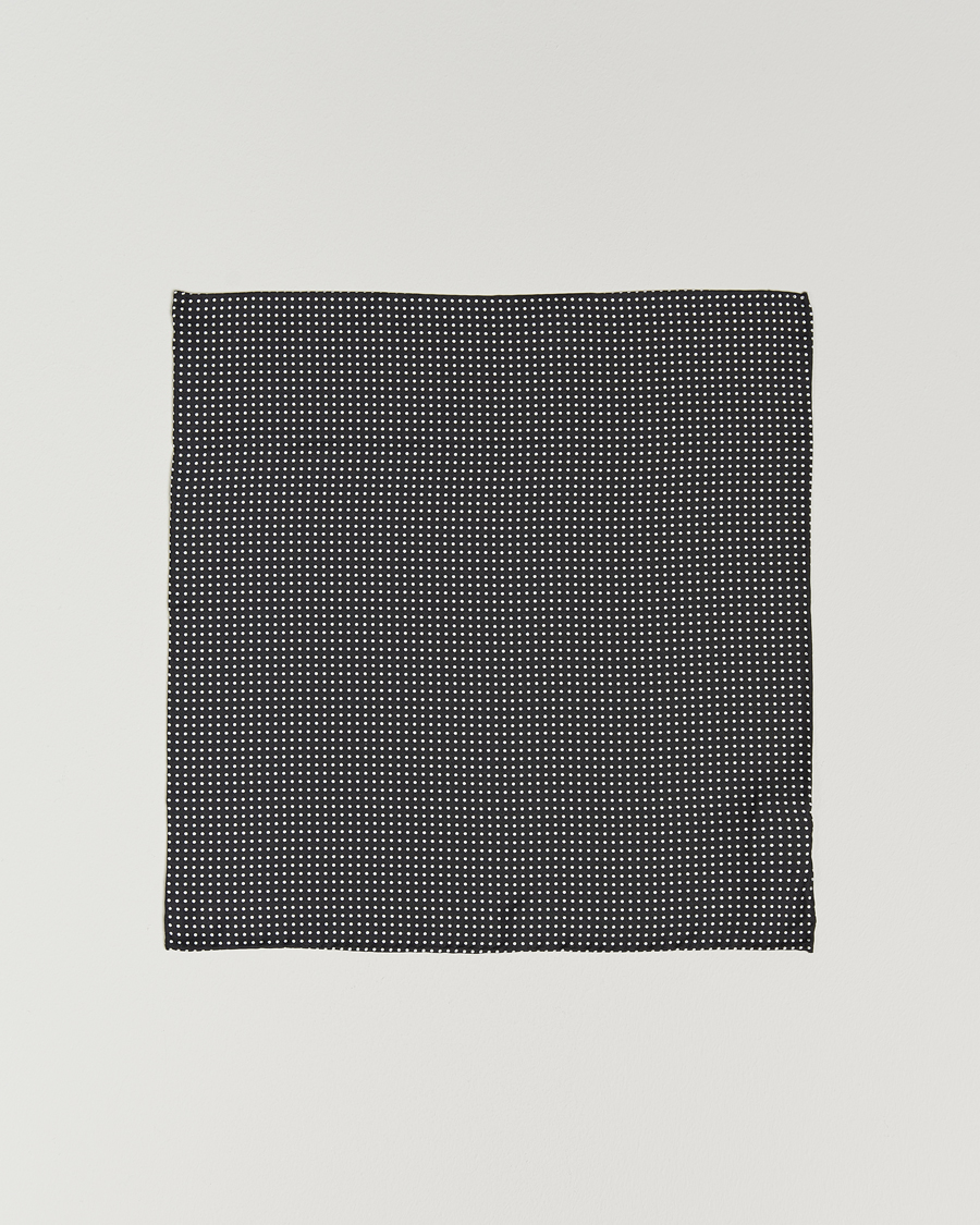 Herren | Einstecktücher | Amanda Christensen | Handkerchief Dot Silk Black