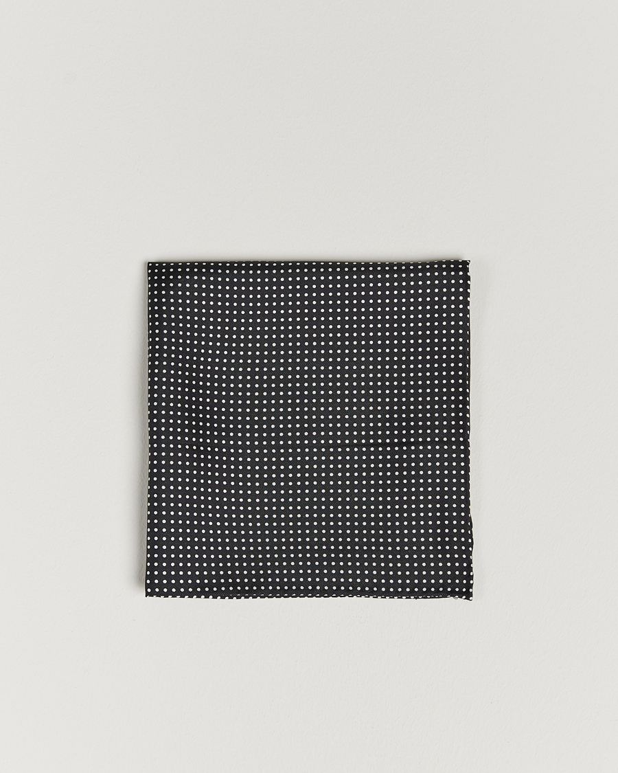 Herren | Einstecktücher | Amanda Christensen | Handkerchief Dot Silk Black