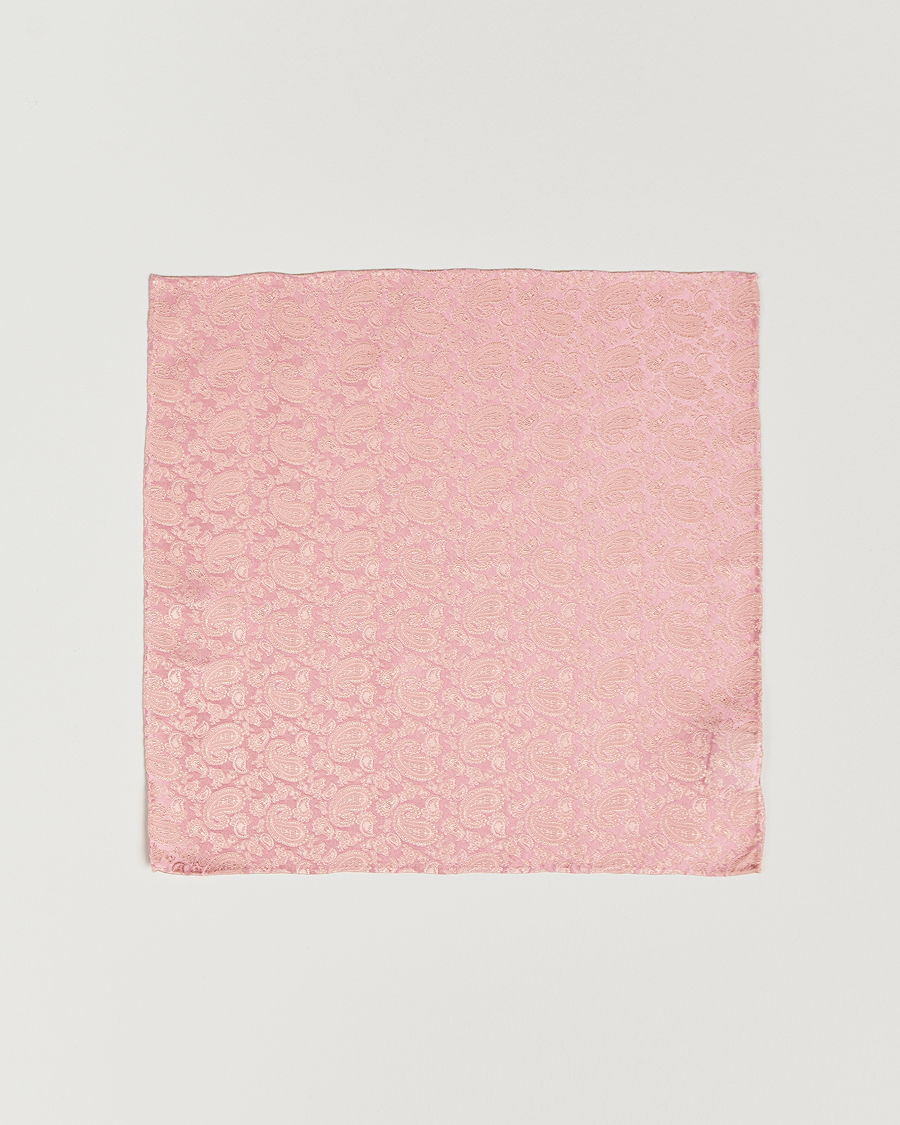 Herren | Einstecktücher | Amanda Christensen | Tonal Paisley Silk Pocket Square Powder Pink