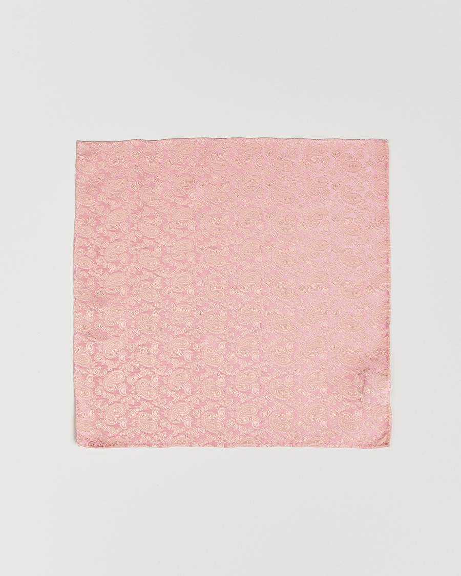 Herren | Einstecktücher | Amanda Christensen | Tonal Paisley Silk Pocket Square Powder Pink