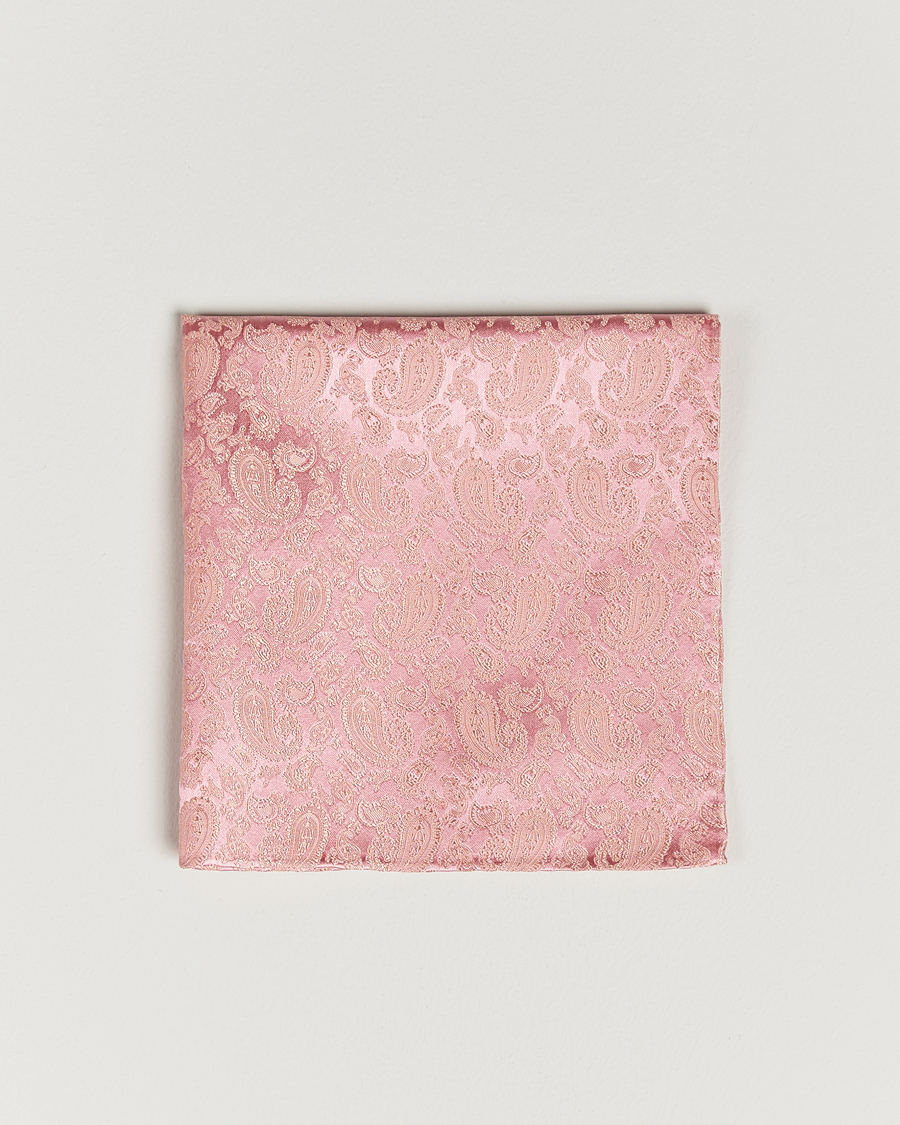Herren | Einstecktücher | Amanda Christensen | Tonal Paisley Silk Pocket Square Powder Pink