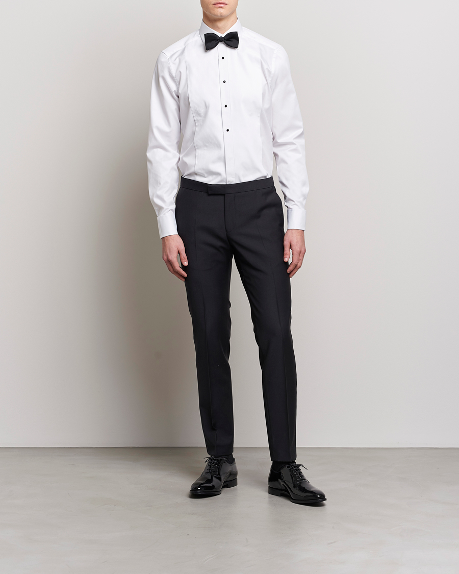 Men |  | Stenströms | Slimline Open Smoking Shirt White