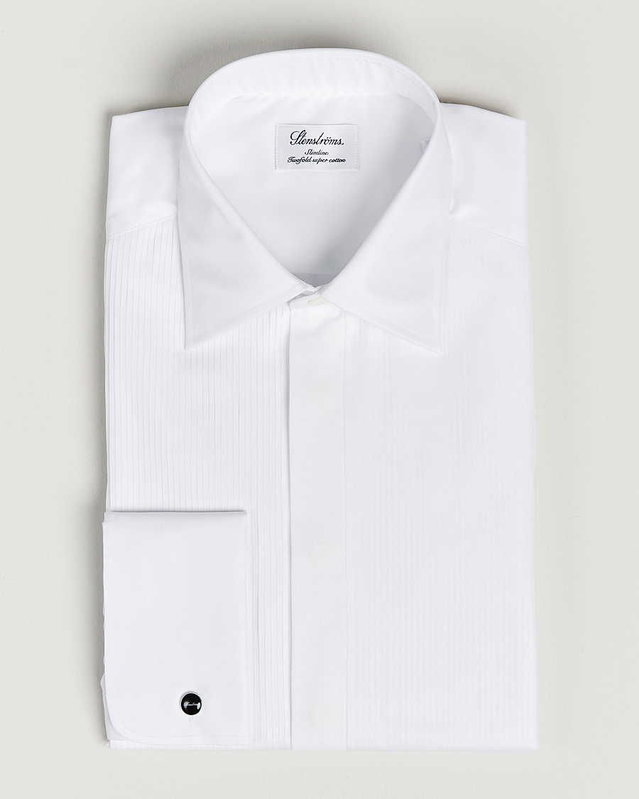 Herren | Hemden | Stenströms | Fitted Body Smoking Shirt White