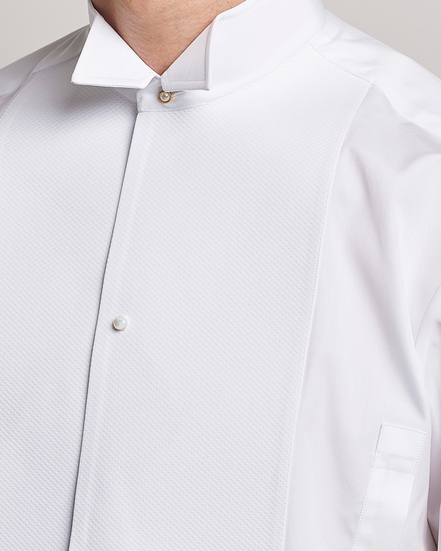 Men | Dress Shirts | Stenströms | Fitted Body XL Sleeve Stand Up Collar Evening Shir White