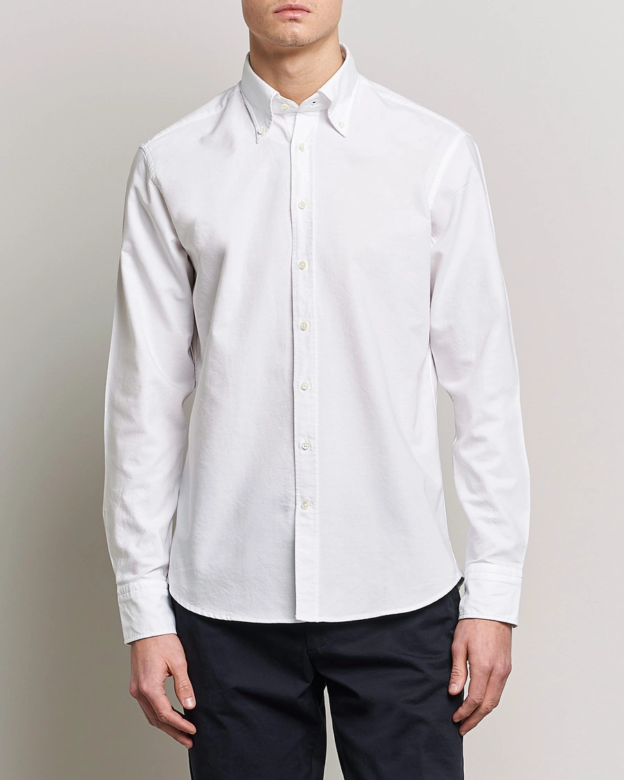 Herren | Hemden | Stenströms | Fitted Body Oxford Shirt White