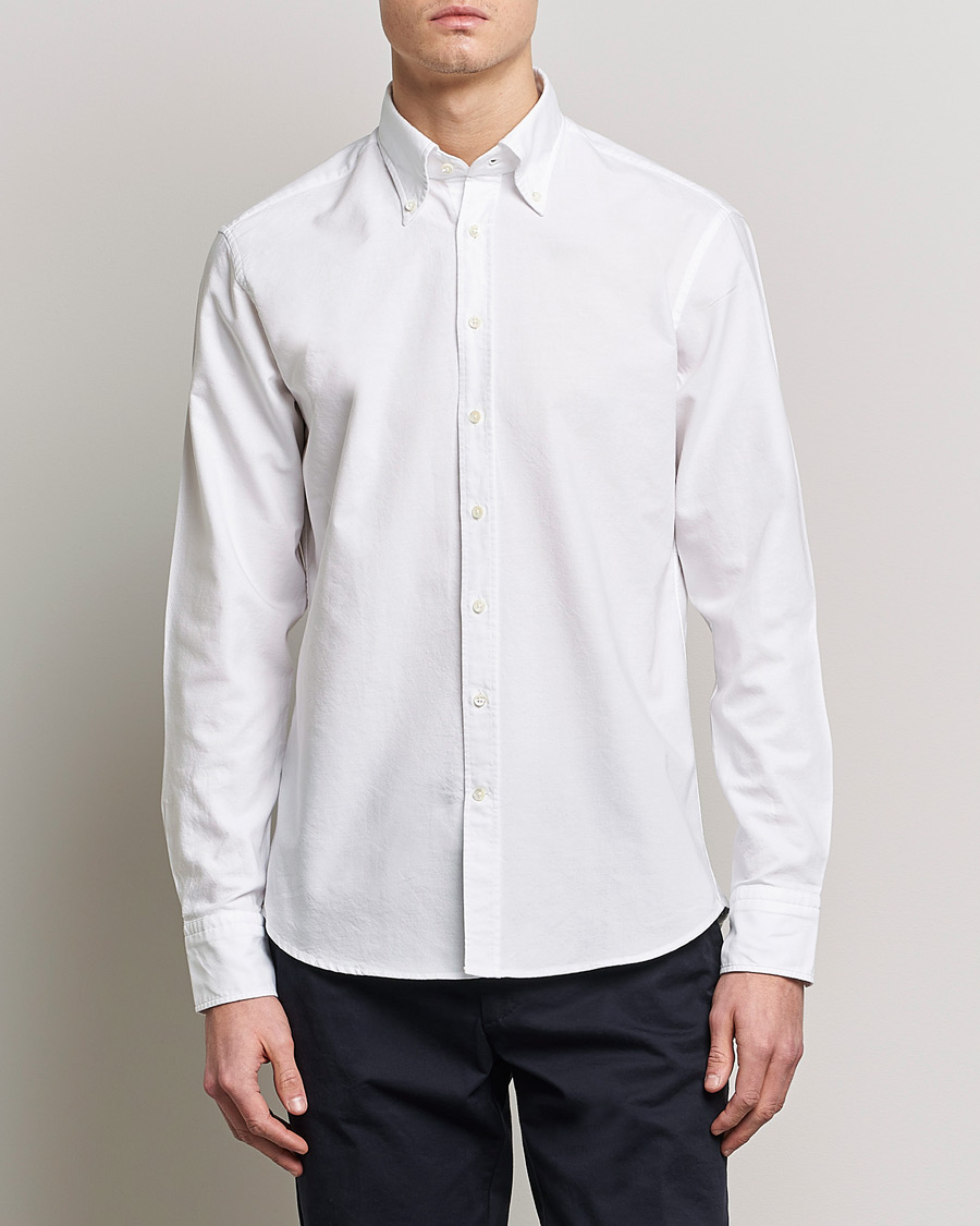 Herren | Hemden | Stenströms | Fitted Body Oxford Shirt White