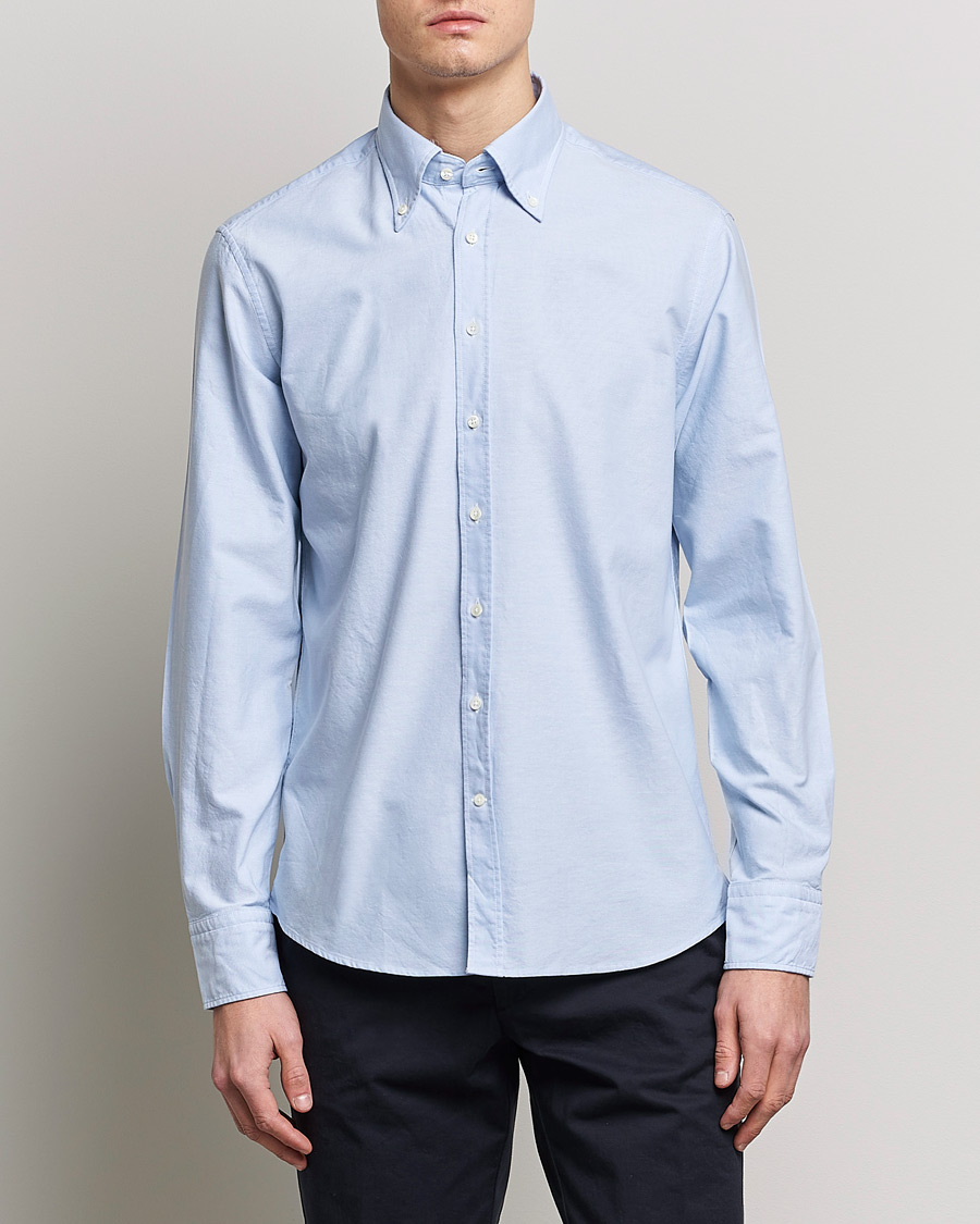 Men |  | Stenströms | Fitted Body Oxford Shirt Light Blue