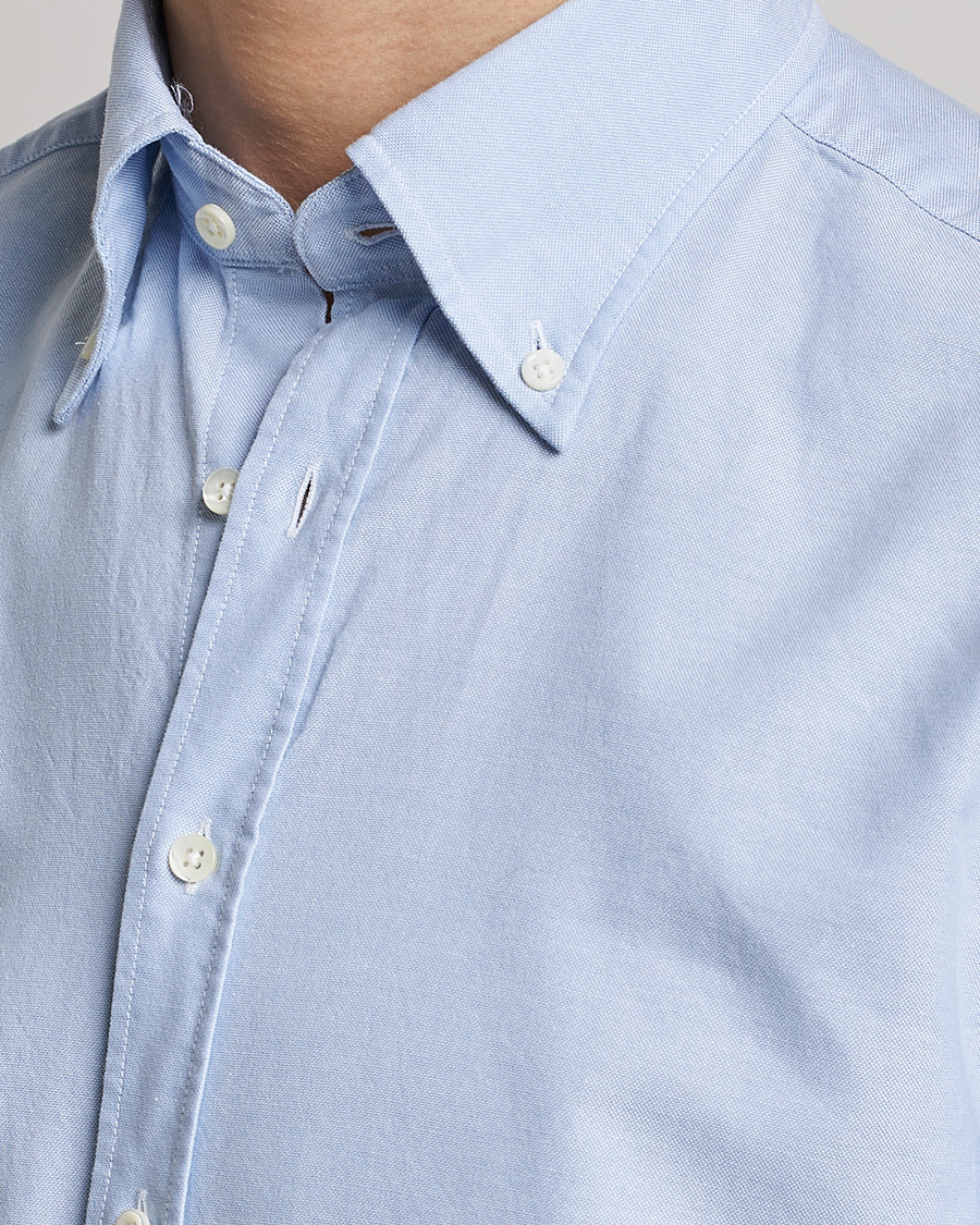 Herren | Hemden | Stenströms | Fitted Body Oxford Shirt Light Blue