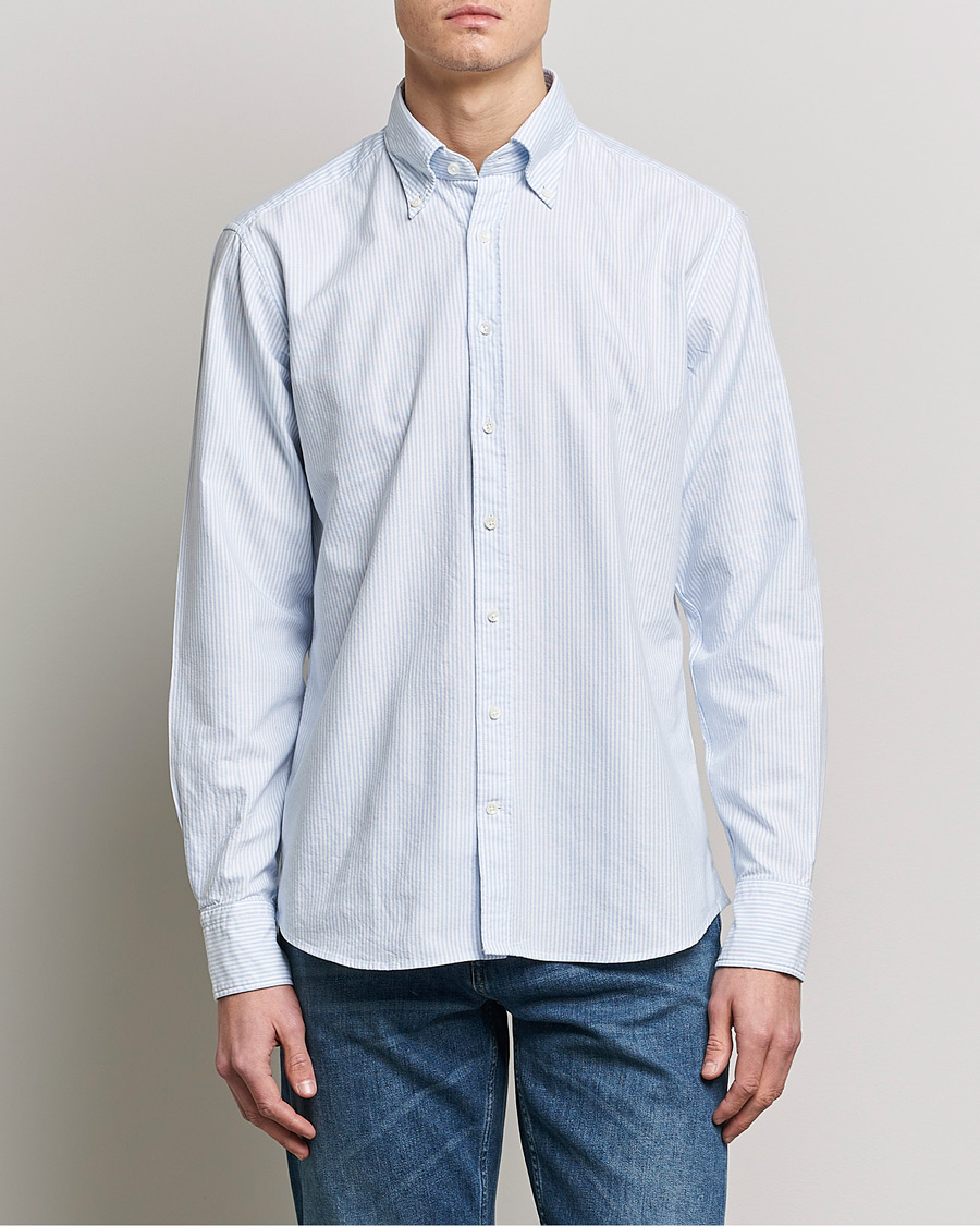 Men | Clothing | Stenströms | Fitted Body Oxford Shirt Blue/White