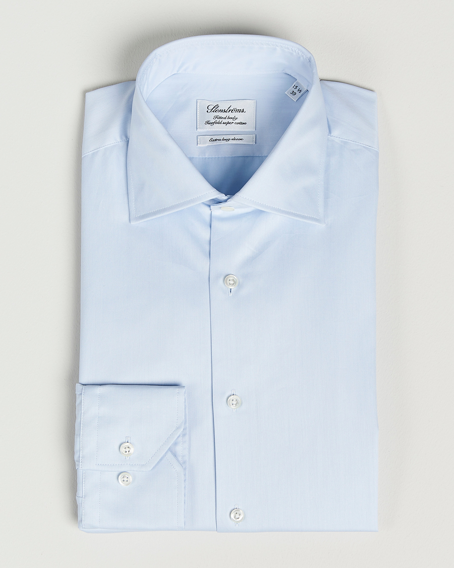 Herren | Hemden | Stenströms | Fitted Body X-Long Sleeve Shirt Light Blue