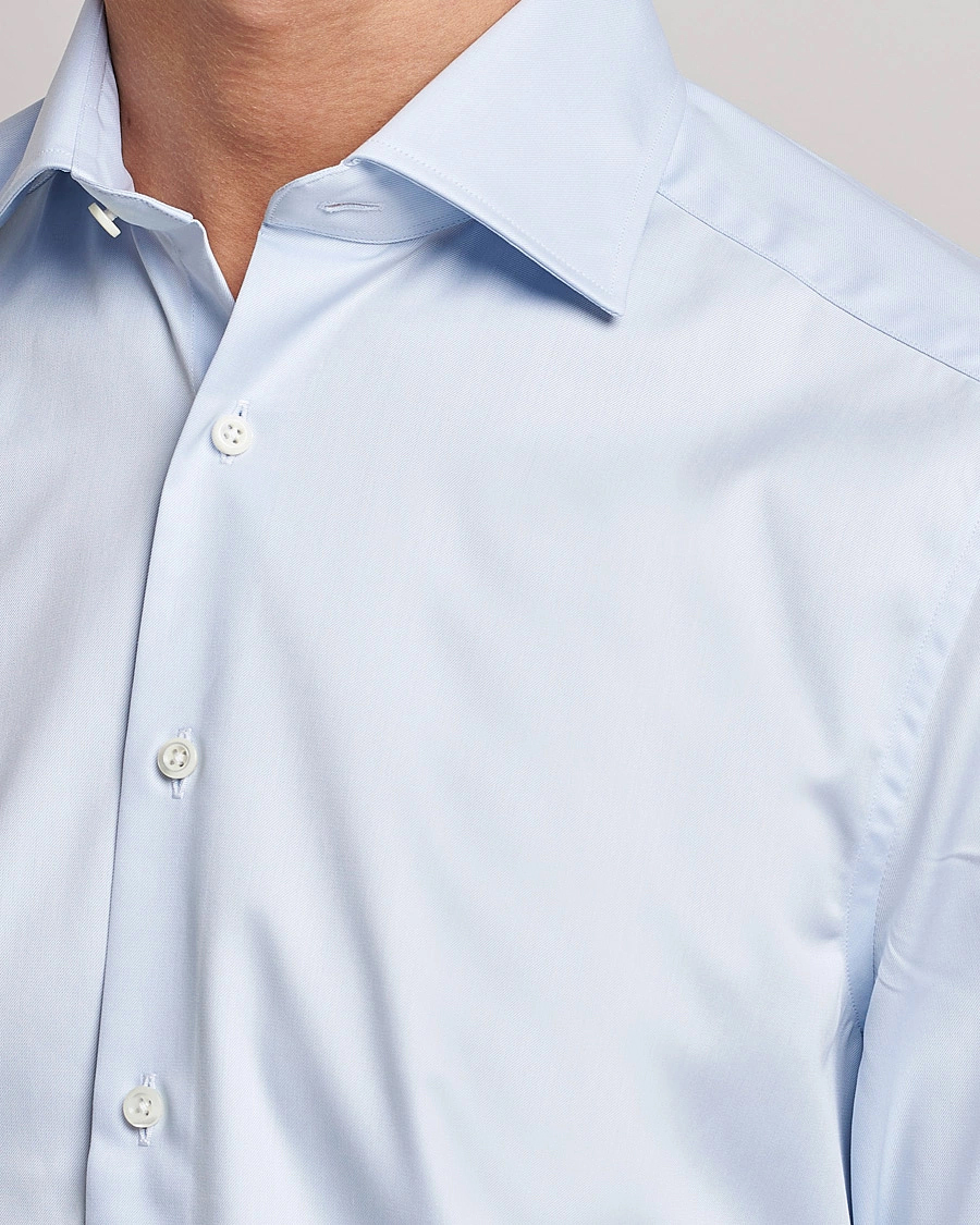 Herren | Hemden | Stenströms | Slimline X-Long Sleeve Double Cuff Shirt Light Blue